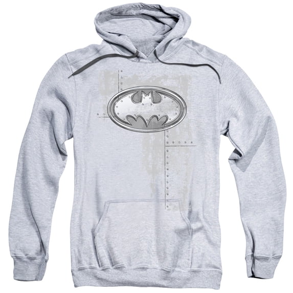 Batman - Rivited Metal Logo - Pull-Over Hoodie - X-Large