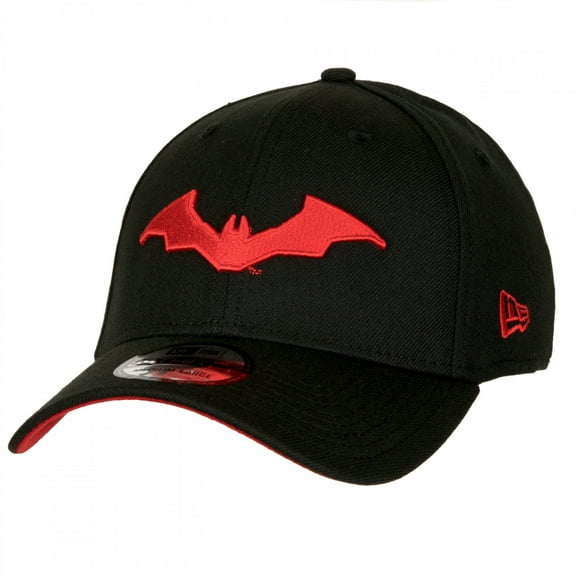 Batman Robert Pattinson Logo New Era 39Thirty Fitted Hat-Medium/Large