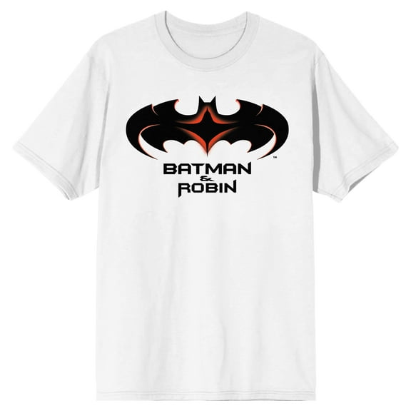 Batman & Robin 1997 Logo Men's White T-shirt-Large