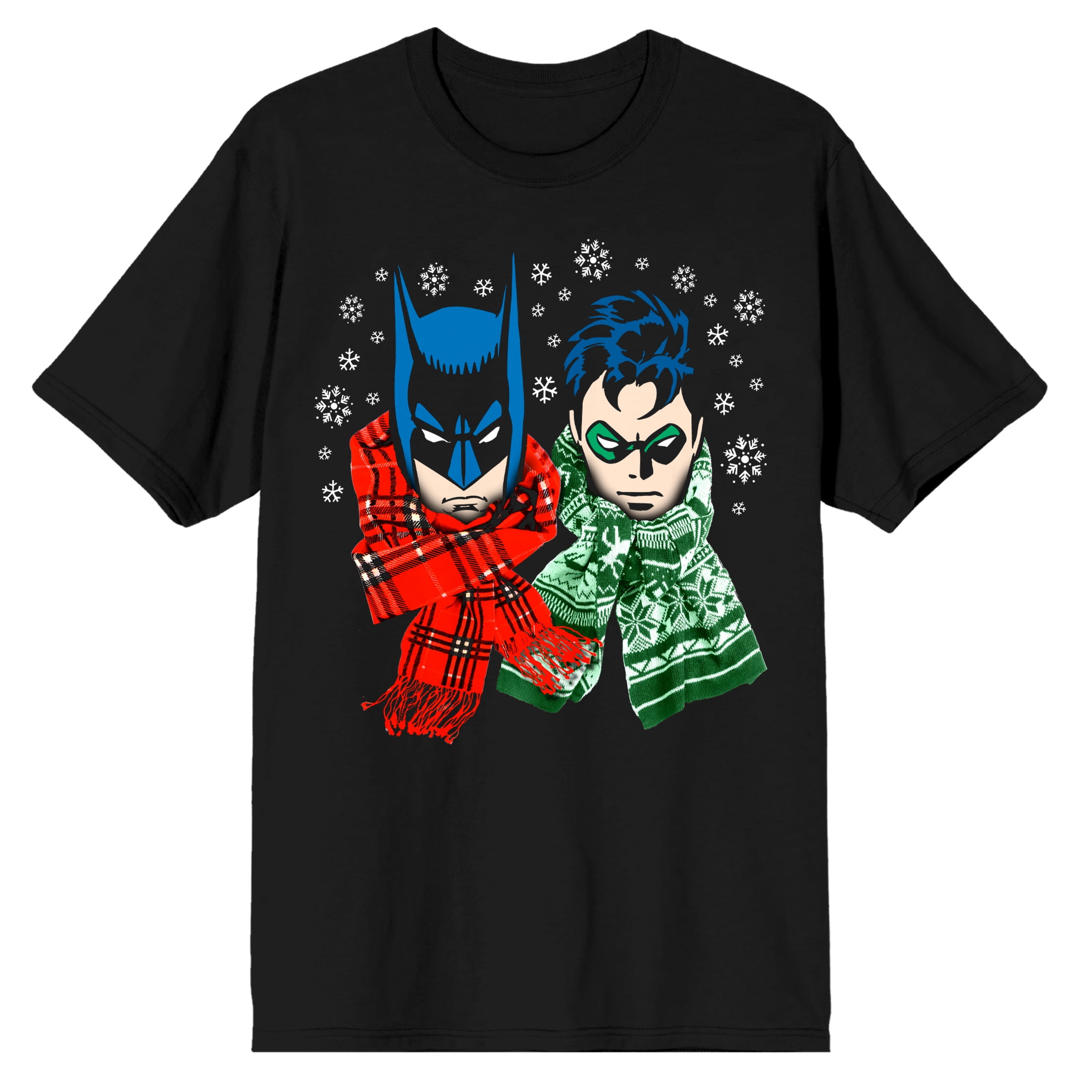 Batman Robin And Batman Winter Scarves Men's Black T-shirt-6XL - Walmart.com, image size:2200x2200