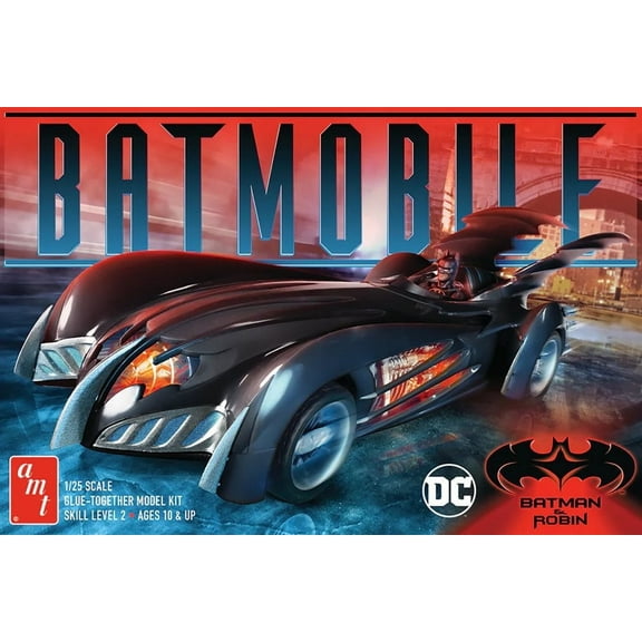 Batman & Robin Batmobile, Black - AMT AMT1295/12 - 1/25 Scale Plastic Model Car