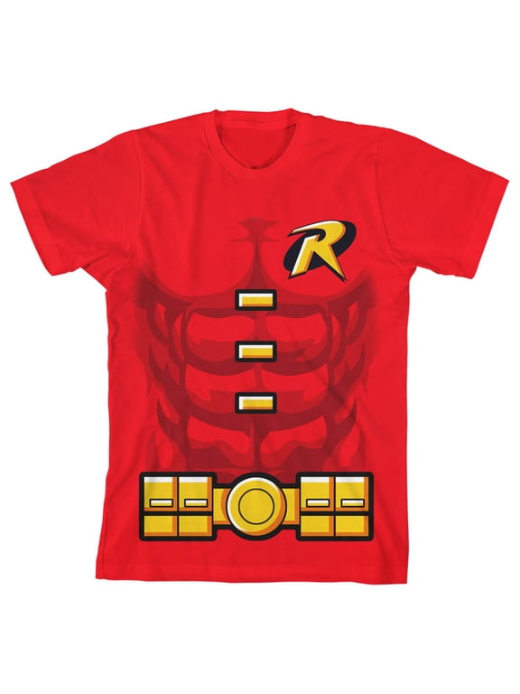 Batman Robin Costume Boy's Red Cosplay-L