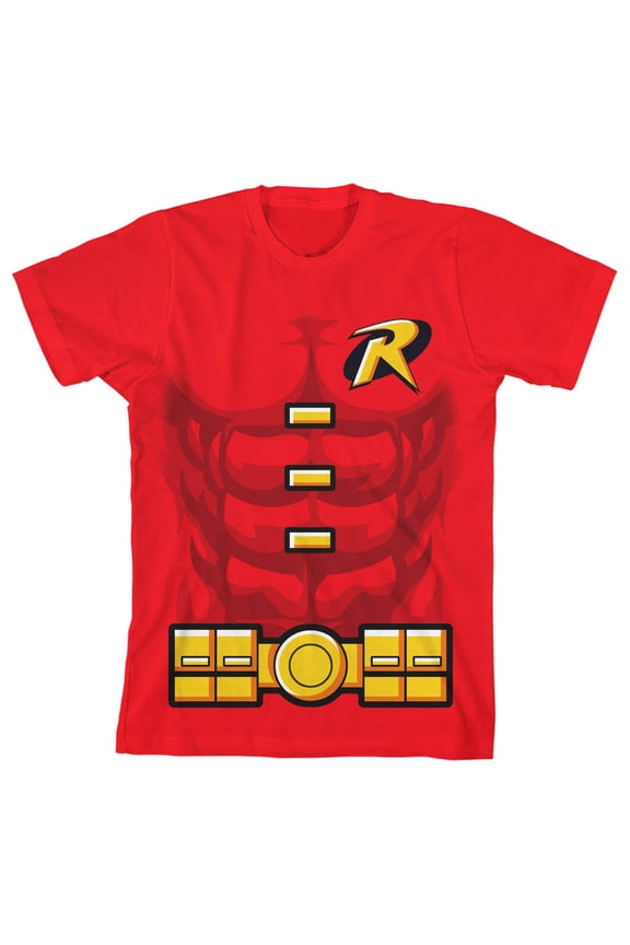 Batman Robin Costume Boy's Red Cosplay-S