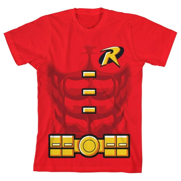 Batman Robin Costume Boy's Red Cosplay-XL
