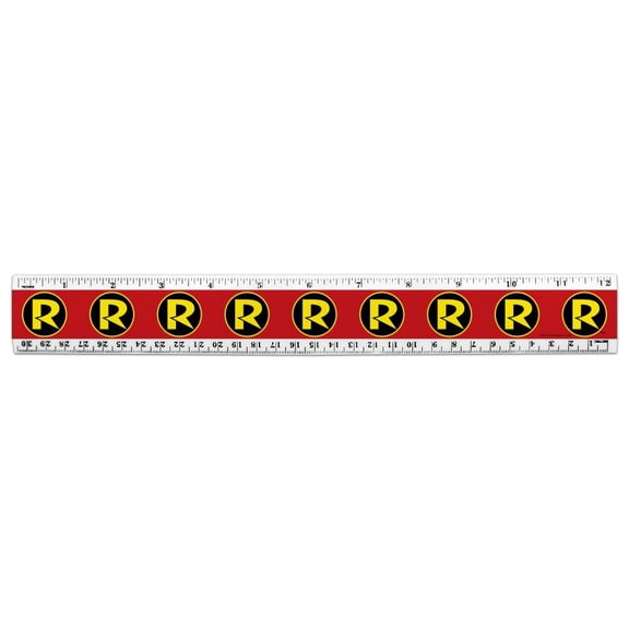 Batman Robin Logo 12 Inch Standard and Metric Plastic Ruler