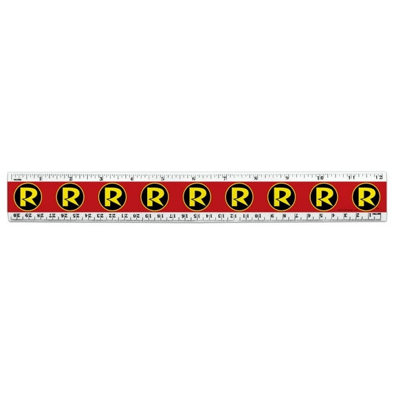 Batman Robin Logo 12 Inch Standard and Metric Plastic Ruler