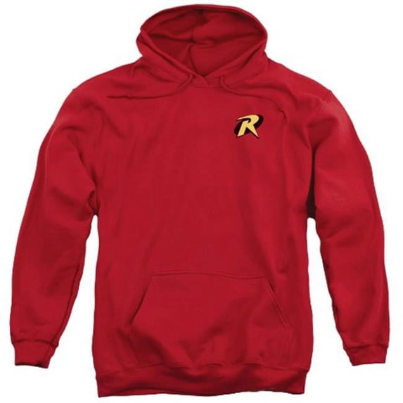 Batman-Robin Logo - Adult Pull-Over Hoodie - Red, 3X