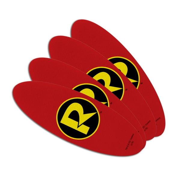 Batman Robin Logo Double-Sided Oval Nail File Emery Board Set 4 Pack
