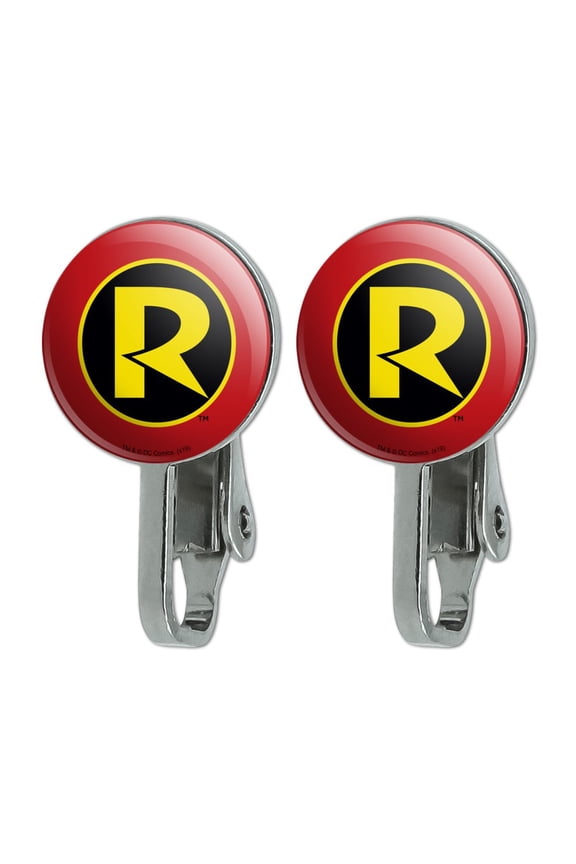 Batman Robin Logo Novelty Clip-On Stud Earrings