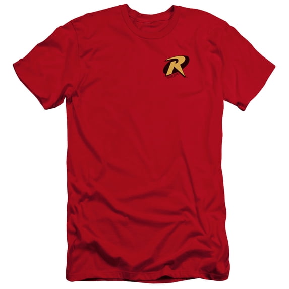 Batman Robin Logo Premium Canvas T-Shirt Adult Slim Fit 30/1 Red
