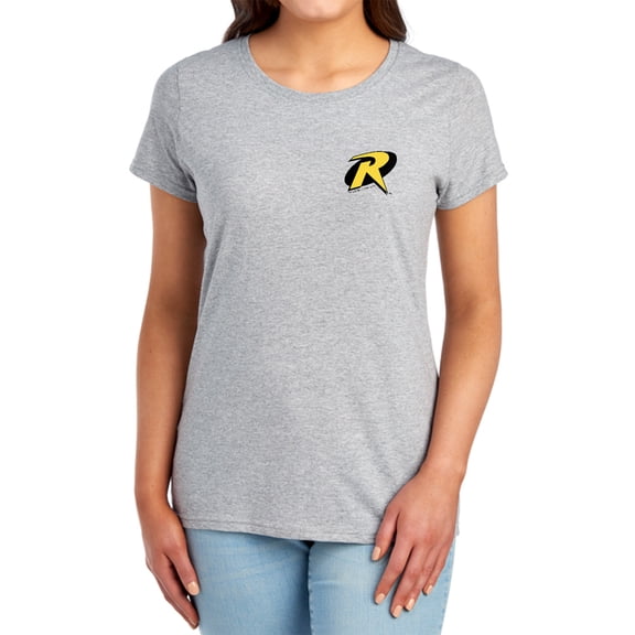 Batman Robin Logo Women's T Shirt, Athletic Heather, Medium
