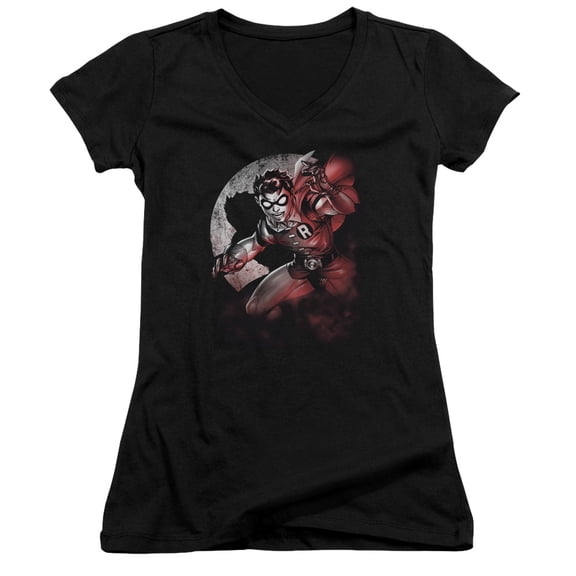 Batman Robin Spotlight Junior Women's T-Shirt V-Neck Black