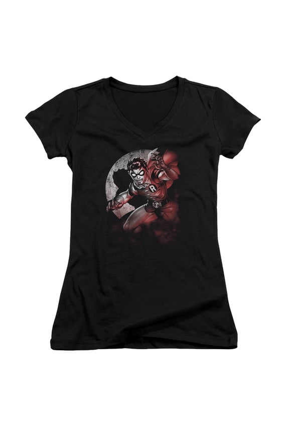 Batman Robin Spotlight Junior Women's T-Shirt V-Neck Black