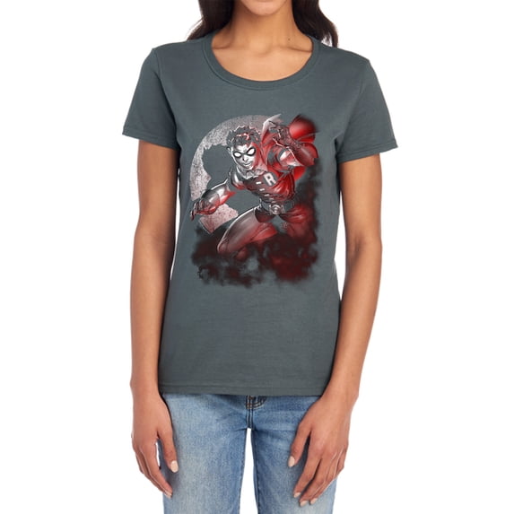 Batman Robin Spotlight Women's T Shirt, Charcoal, Large
