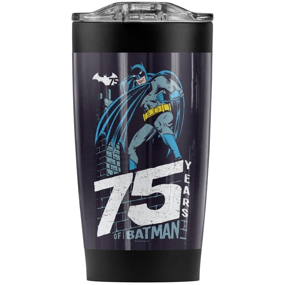 Batman Rooftop Stainless Steel Tumbler 20 oz Coffee Travel Mug/Cup, Vacuum Insulated & Double Wall with Leakproof Sliding Lid | Great for Hot Drinks and Cold Beverages