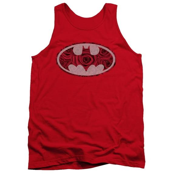 Batman Rosey Signal Adult Tank Top-Red