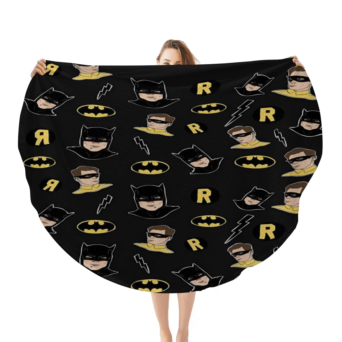 Batman Round Blanket Bed Throw - Soft Lightweight Plush Comfort Luxury Blanket Microfiber