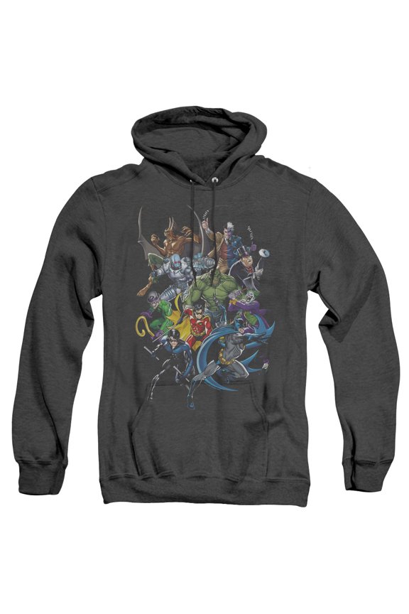 Batman Saints And Psychos Adult Heather Hoodie Sweatshirt Black