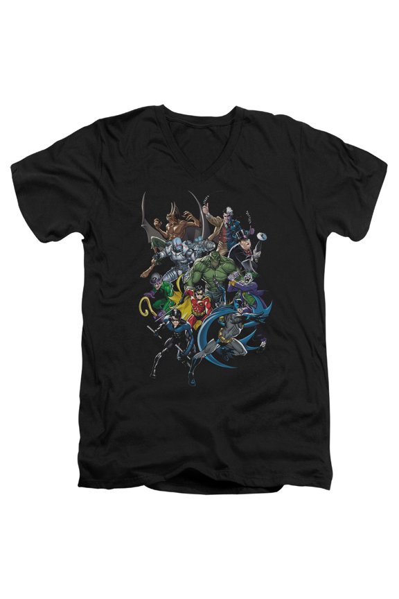 Batman - Saints And Psychos - Slim Fit V Neck Shirt - Small