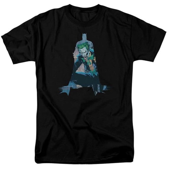 Batman & Scene Inside-Short Sleeve Adult 18-1 T-Shirt, Black - 4X
