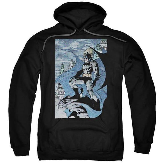Batman & Seurbat Adult Pull-Over Hoodie, Black - Small