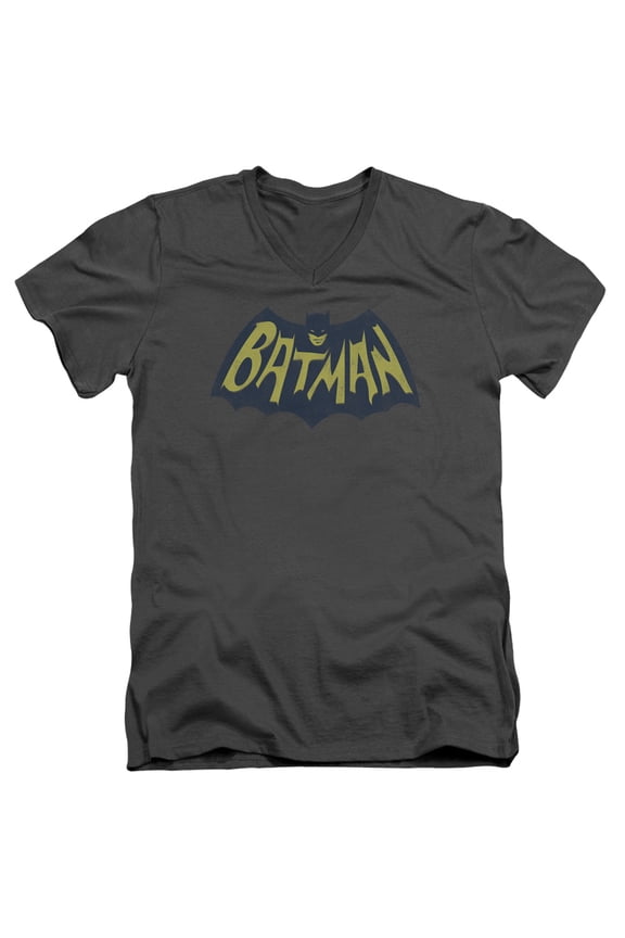 Batman - Show Bat Logo - Slim Fit V Neck Shirt - X-Large