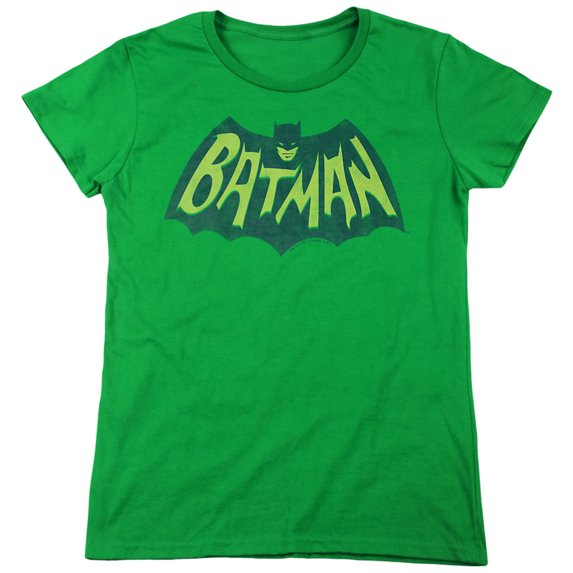 Batman Show Bat Logo Women's T Shirt, Kelly Green, Medium