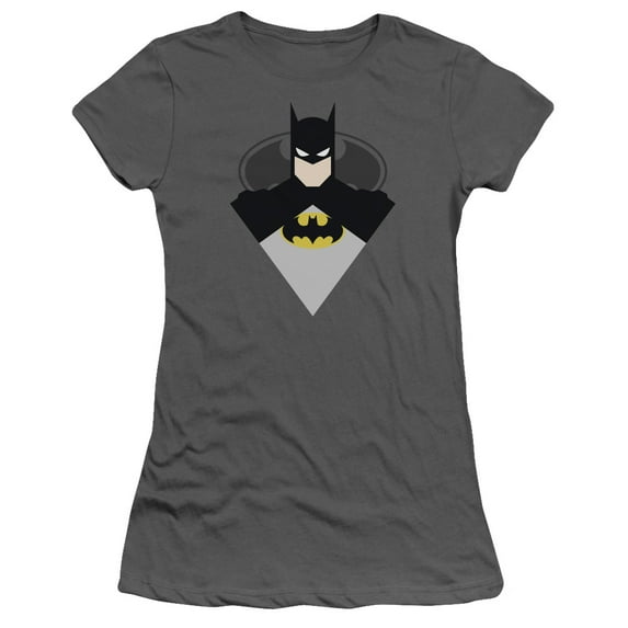 Batman Simple Bat S/S Junior Women's T-Shirt Sheer-Charcoal
