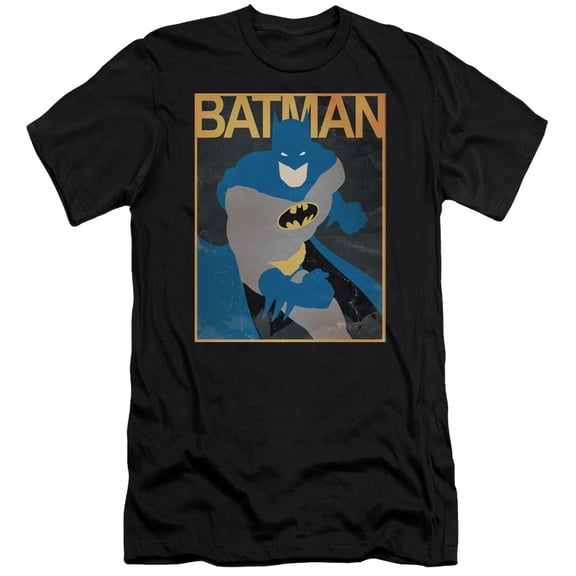 Trevco BM2430-PSF-4 Batman & Simple BM Poster Adult Cotton Premium Canvas Brand Slim Fit 30-1 T-Shirt, Black - Extra Large