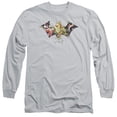 thumbnail image 1 of Batman Sirens Bat Long Sleeve Adult 18/1 T-Shirt Silver, 1 of 1