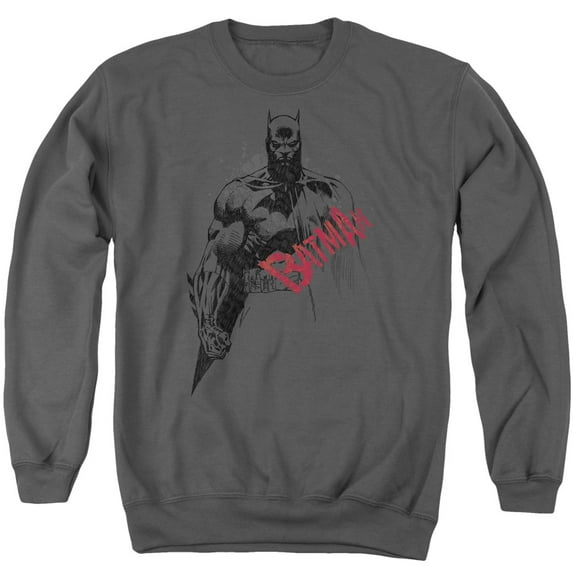 Batman - Sketch Bat Red Logo - Crewneck Sweatshirt - X-Large