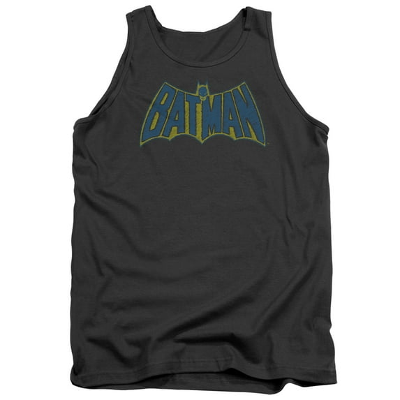 Batman Sketch Logo Adult Tank Top Charcoal