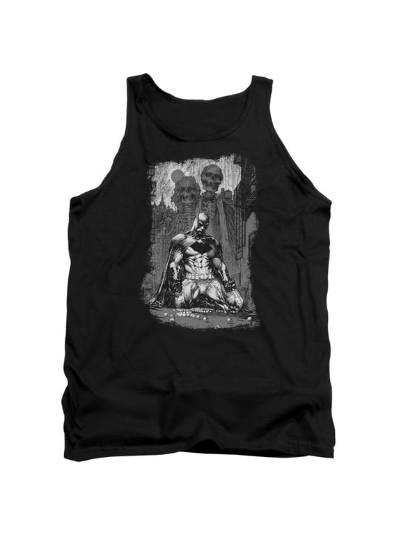 Batman Sketchy Shadows Adult Tank Top Black