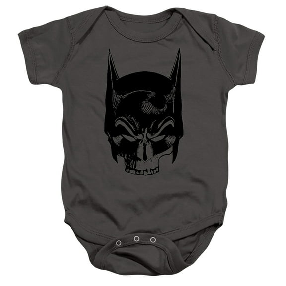 Batman Skull On Gray Unisex Infant Snap Suit for Baby (12 Months) Charcoal