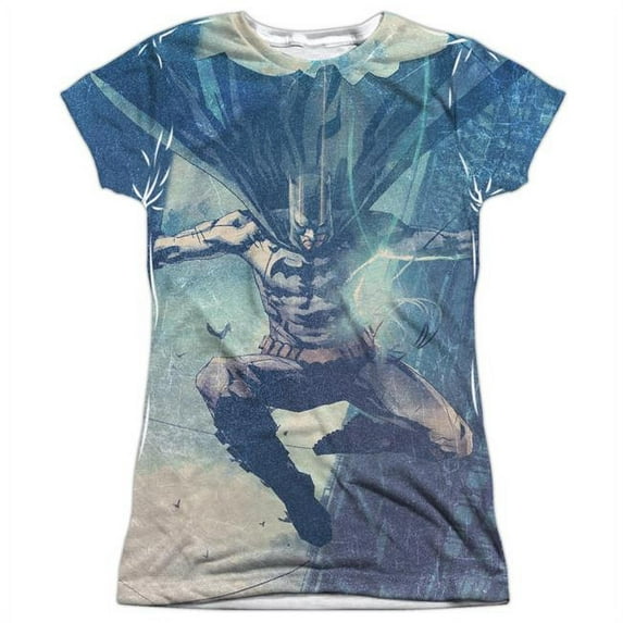Batman - Skyscrapers (Front/Back Print) - Juniors Cap Sleeve Shirt - Small