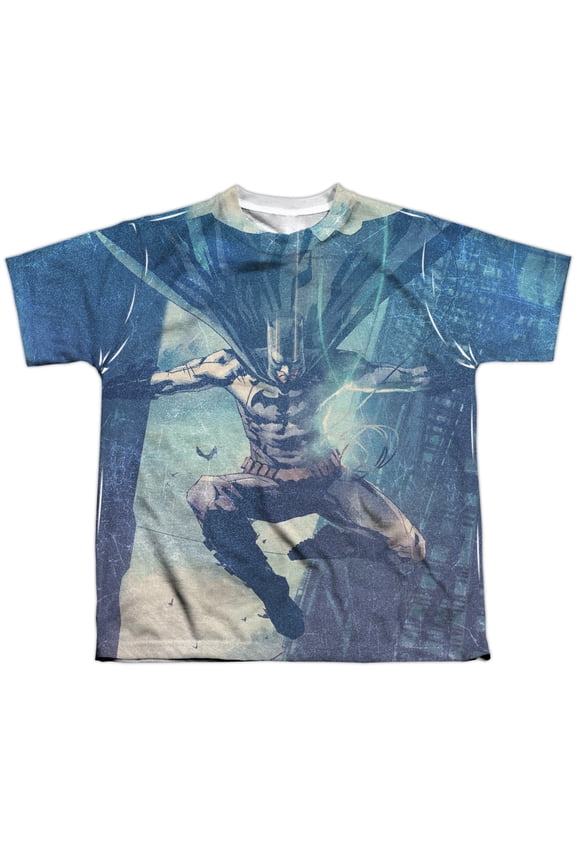 Batman Skyscrapers Officially Licensed Sublimation Youth T Shirt