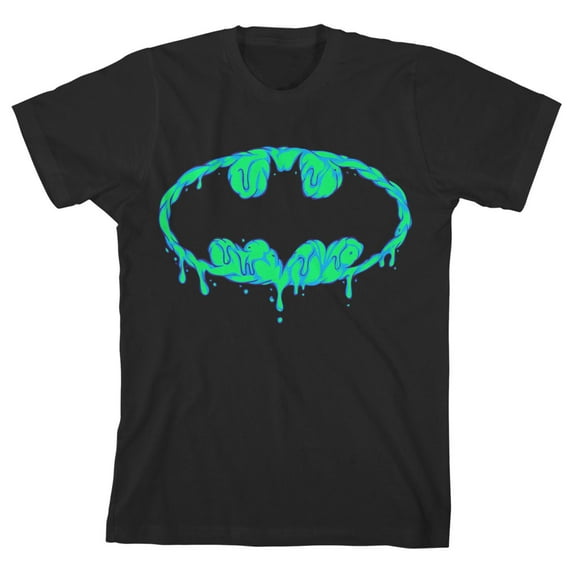 Batman Slime Logo Toddler Boy's Black T-shirt-2T