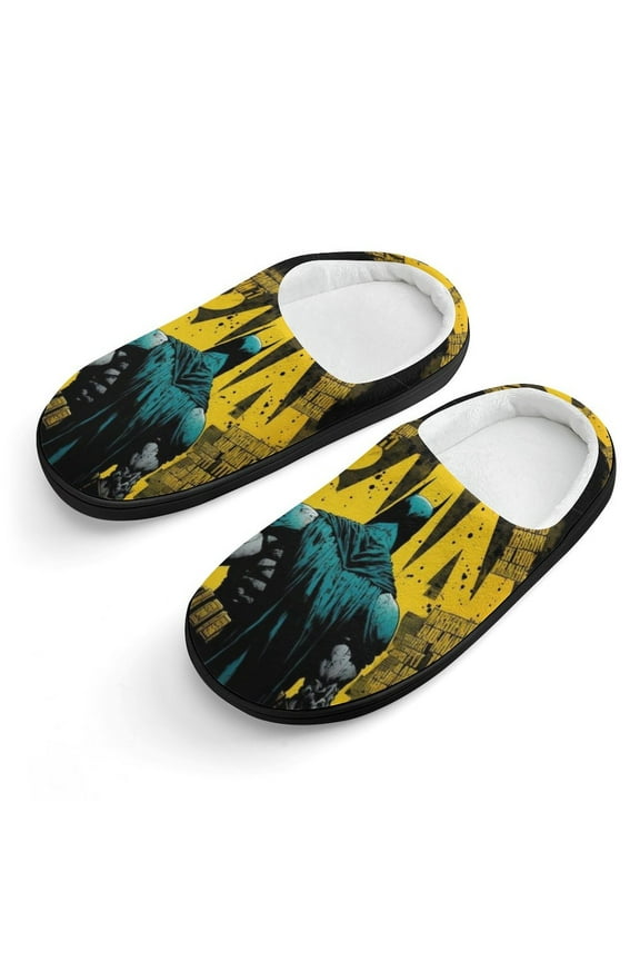 Batman Slippers for Kids, Cute Soft Plush Anti-slip Fluffy Fuzzy House Slippers Warm Soft Plush Non-Slip Indoor Outdoor Slip-on Shoes for Boys Girls