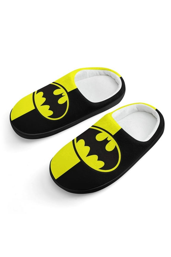 Batman Slippers for Kids, Cute Soft Plush Anti-slip Fluffy Fuzzy House Slippers Warm Soft Plush Non-Slip Indoor Outdoor Slip-on Shoes for Boys Girls