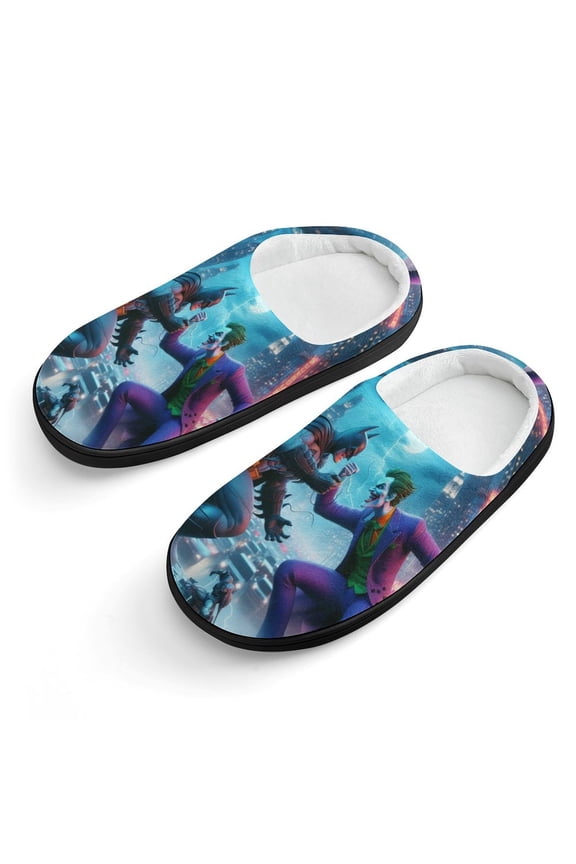 Batman Slippers for Kids, Cute Soft Plush Anti-slip Fluffy Fuzzy House Slippers Warm Soft Plush Non-Slip Indoor Outdoor Slip-on Shoes for Boys Girls