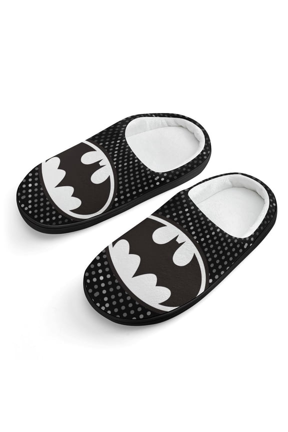 Batman Slippers for Kids, Cute Soft Plush Anti-slip Fluffy Fuzzy House Slippers Warm Soft Plush Non-Slip Indoor Outdoor Slip-on Shoes for Boys Girls