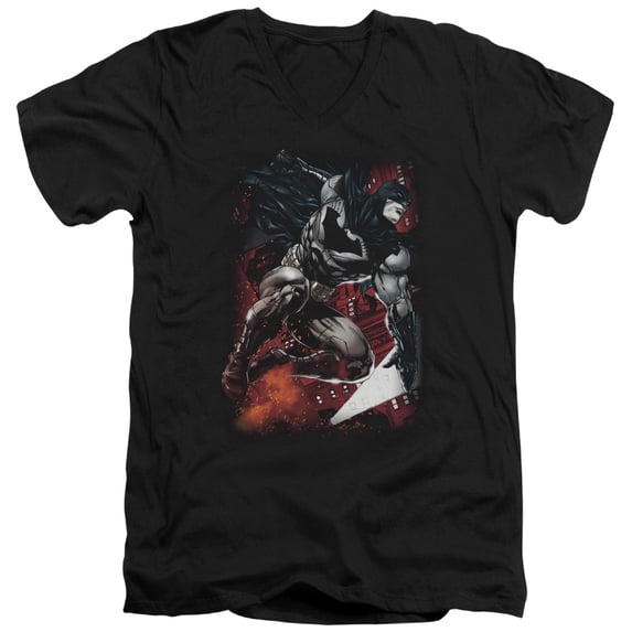 Batman - Sparks Leap - Slim Fit V Neck Shirt - Large