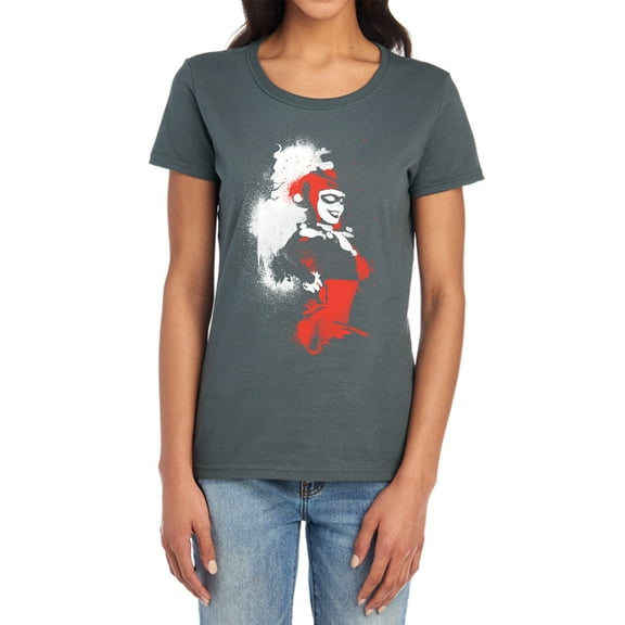 Batman Splattered Couple Women's T Shirt, Charcoal, Large