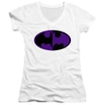 thumbnail image 1 of Batman Split Symbol Junior Women's T-Shirt V-Neck-White, 1 of 1