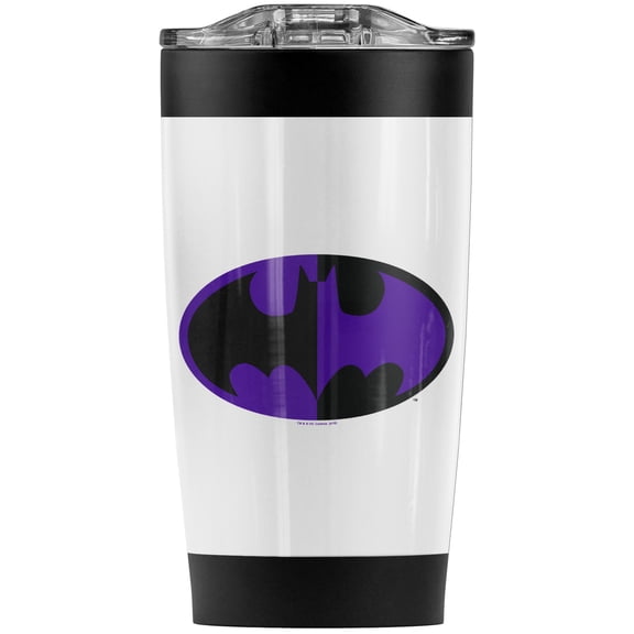 Batman Split Symbol Stainless Steel Tumbler 20 oz Coffee Travel Mug/Cup, Vacuum Insulated & Double Wall with Leakproof Sliding Lid | Great for Hot Drinks and Cold Beverages