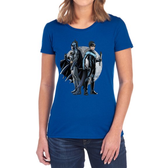 Batman Spotlight Women's T Shirt, Royal, Large
