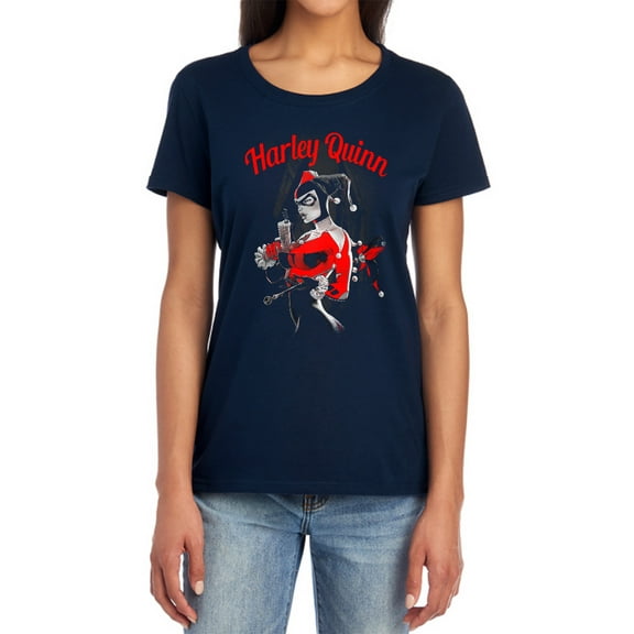Batman Spring Gun Women's T Shirt, Navy, Small