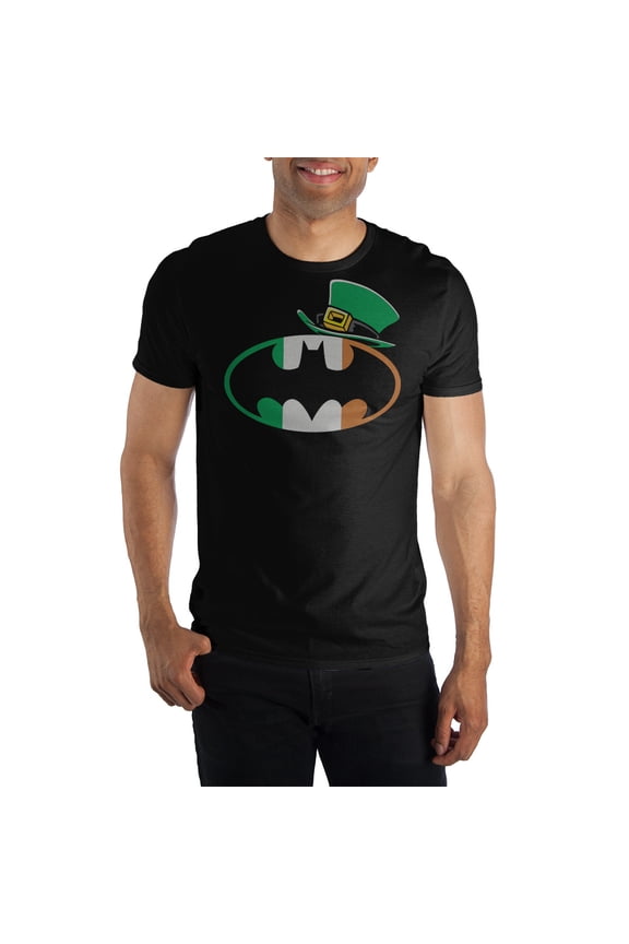 Batman St. Patrick's Logo Black T-Shirt-Medium