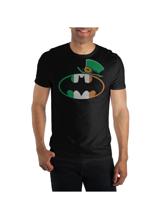 Batman St. Patrick's Logo Black T-Shirt-X-Large