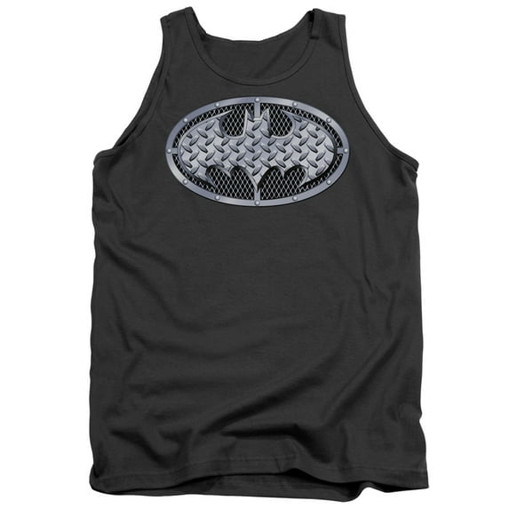 Batman Steel Mesh Shield Adult Tank Top Charcoal